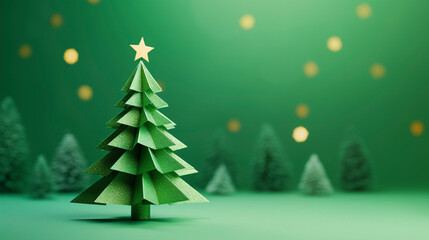 AI art Paper craft Christmas tree ペーパークラフト　クリスマスツリー