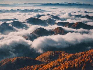 Fototapeta premium Mountain and cloud landscape 