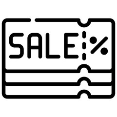 sale shopping promotion discount marketing coupon simple line