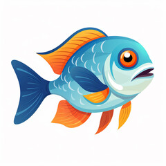 Spellbinding exotic fish swimming in ocean illustration