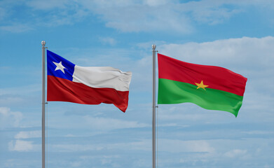 Burkina Faso and Chile flags, country relationship concept