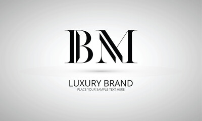BM initials monogram letter text alphabet logo design	