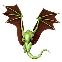 Obraz premium 3D Rendering Fairy Tale Dragon on White