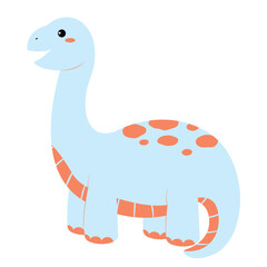Cute Blue Orange Dot Dinosaur | Dinosaurs Series