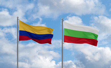 Bulgaria and Colombia flags, country relationship concept