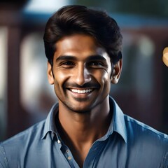 Obraz premium Handsome east indian man with a beautiful smile