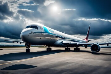 Obraz premium aeroplane at night i the airport