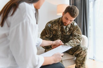 Psychologist supporting military officer in office