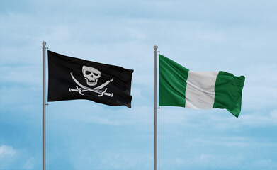 Nigeria national flags, country relationship concept