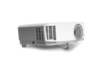 White LCD Projector Video Presentation and Home Theatre Entertainment isolated on white