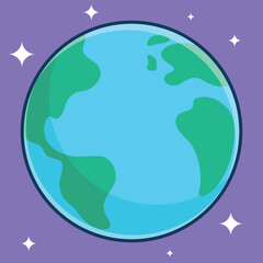 Free Earth Cute Cartoon Style Illustration