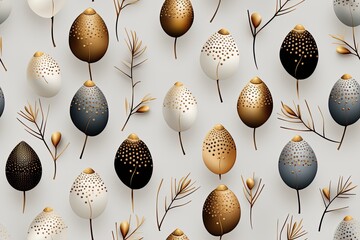 Minimalistic pattern with christmas Acorn , elegant,one line art , christmascore, gold silver colors,