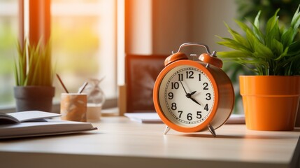 Fototapeta na wymiar Desk arrangement for efficient time management