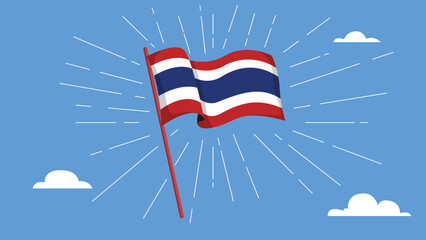 Thailand Flag Hand Drawn Vector Illustration