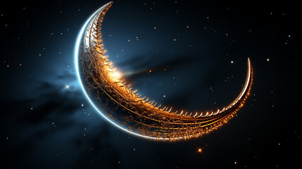 Obraz na płótnie Canvas Bright crescent moon.