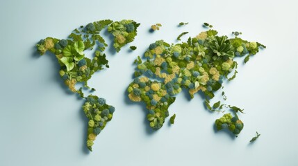 A world map with a focus on ecological sustainability