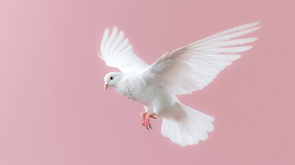 Fototapeta premium dove of peace , bohemian aesthetic pastel tones and simplicity, decoration, ,wedding theme background.