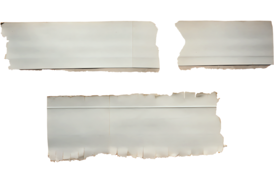 pieces of torn paper isolated on transparent background