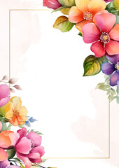Colorful colorful vector frame with foliage pattern background with flora and flower
