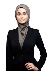 beautiful Muslim woman  in extravagant business sui