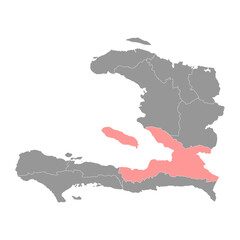 Fototapeta premium Ouest department map, administrative division of Haiti. Vector illustration.