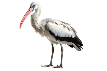 Stork full body white background isolated PNG