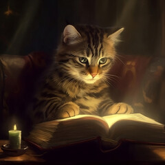 reading cat