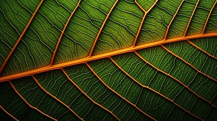 Mesmerizing hyperzoom into the intricate patterns of a leaf