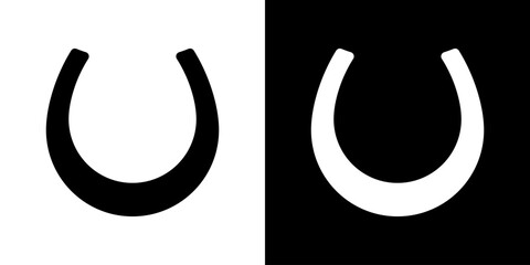 Horseshoe vector icon. Talisman sign. Lucky silhouette. - obrazy, fototapety, plakaty