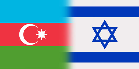 flag of Israel and Azerbaijan in one image