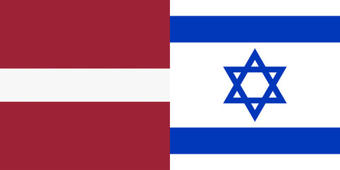 flag of Israel and Latvia in one image