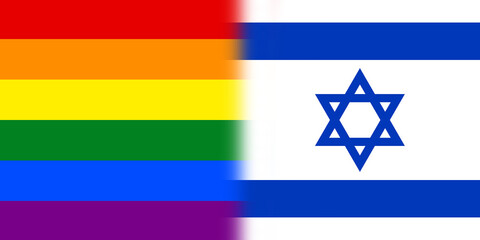 flag of Israel and LGBT in one image