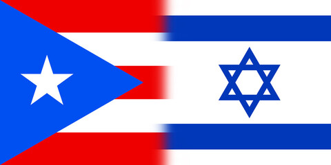 flag of Israel and Puerto Rico in one image