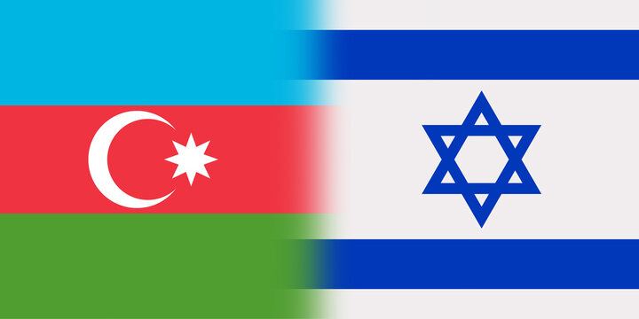 flag of Israel and Azerbaijan in one image