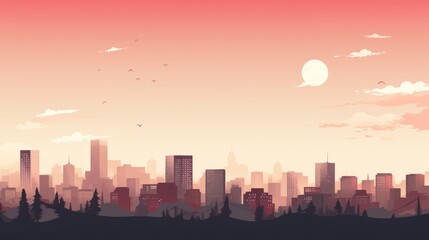 Fototapeta premium An undefined, minimalist cityscape with a sense of wonder