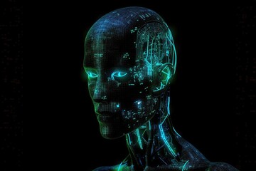 AI robotics human matrix concept a futuristic techno