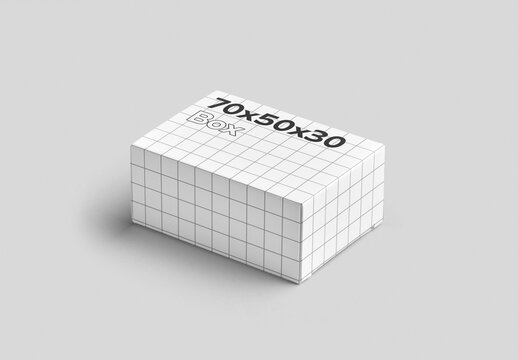 Mockup of customizable color design box 70 x 50 x 30 mm