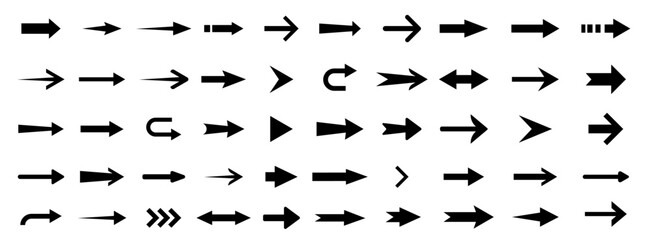 Arrow icon. Set of arrows. Vector illustration.