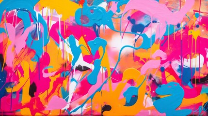 A street art graffiti pink background with vibrant colors