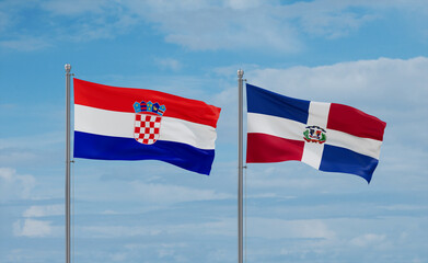 Belgium and Croatia flags, country relationship concept