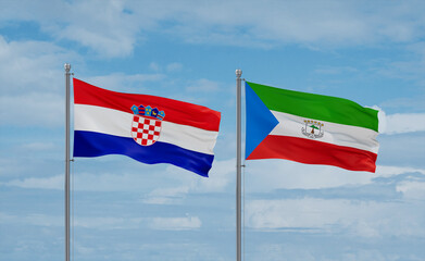 Equatorial Guinea and Croatia flags, country relationship concept