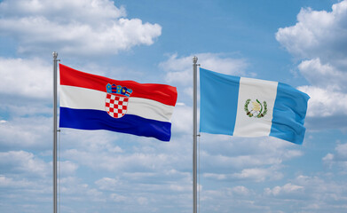Guatemala and Croatia flags, country relationship concept