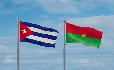 Burkina Faso and Cuba flags, country relationship concept