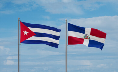 Belgium and Cuba flags, country relationship concept