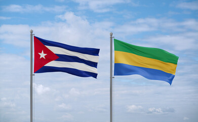Gabon and Cuba flags, country relationship concept