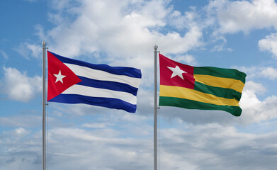 Togo and Cuba flags, country relationship concept