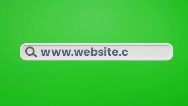 search website typing animation with greenscreen background, website typing animation for project
