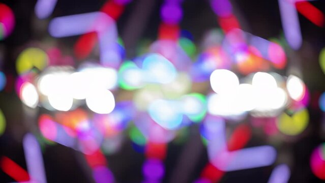 crazy lights at a funfair 