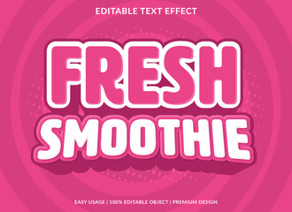 fresh smoothie editable text effect template use for business brand and logo