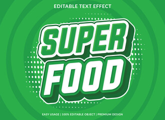 super food editable text effect template use for business brand and logo